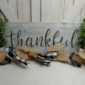 Thankful Wood Sign Home Decor Farmhouse Country
